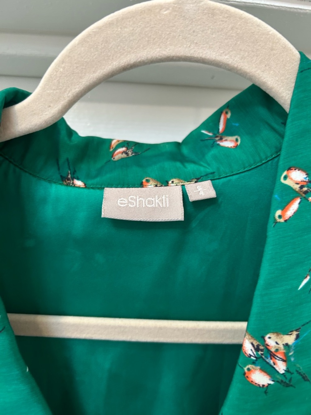 eShakti Green Floral Midi Dress - Picture 5 of 5